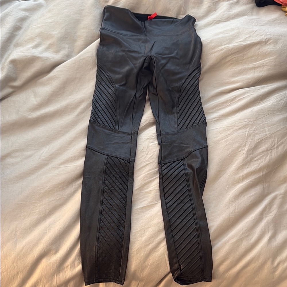 Spanx Moto Black Faux Leather Leggings